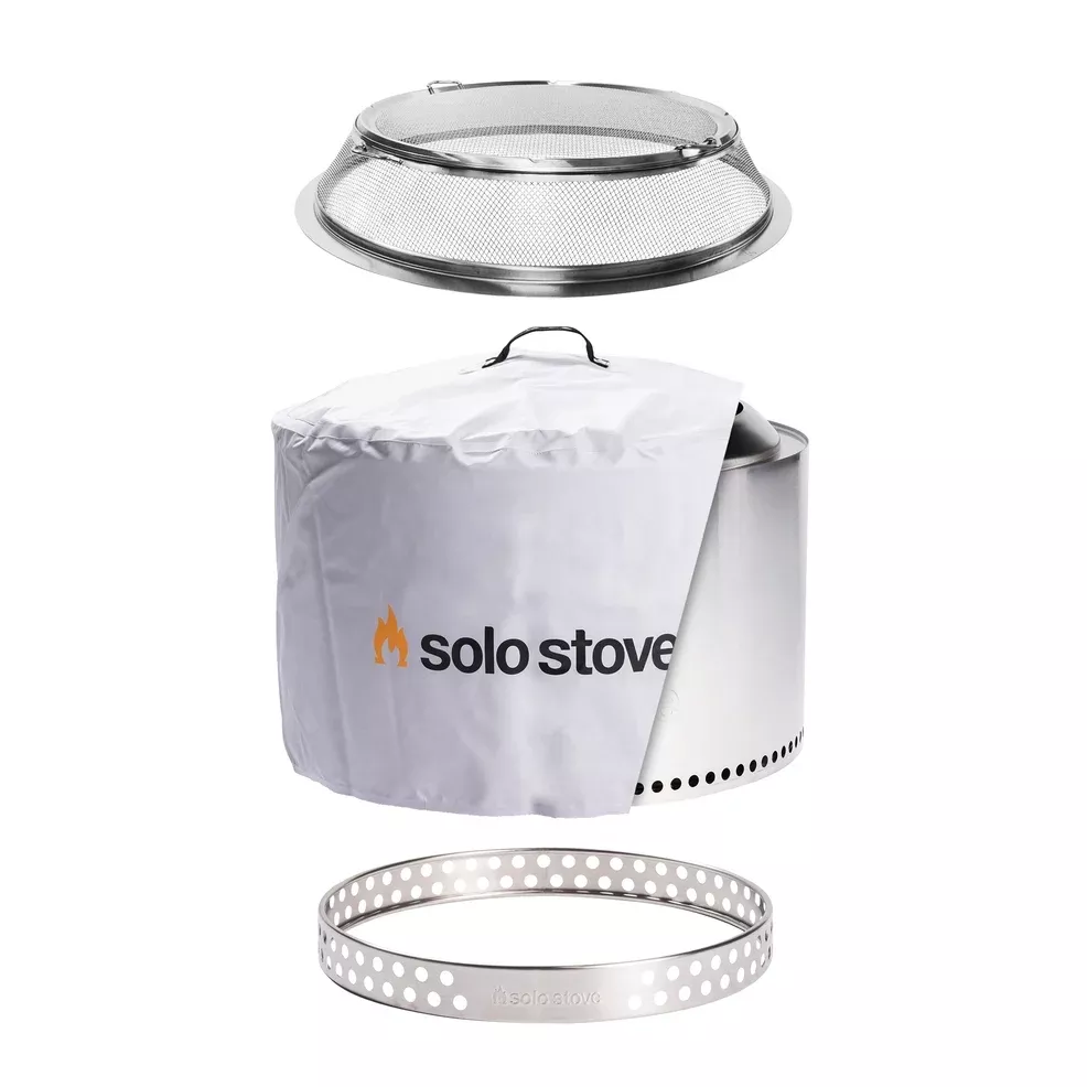 Solo Stove Yukon 1.0 Backyard Bundle - Stainless Steel Fire Pit - 27" Diameter - Portable & "Smokeless"