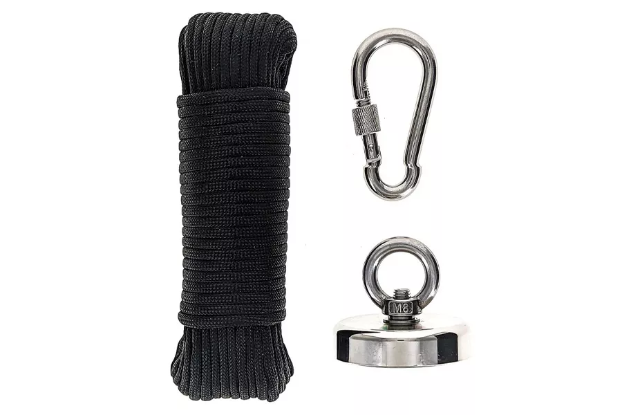 Sona Enterprises 400 LB Pull Strength Magnet Fishing Kit with Paracord and Snap Hook