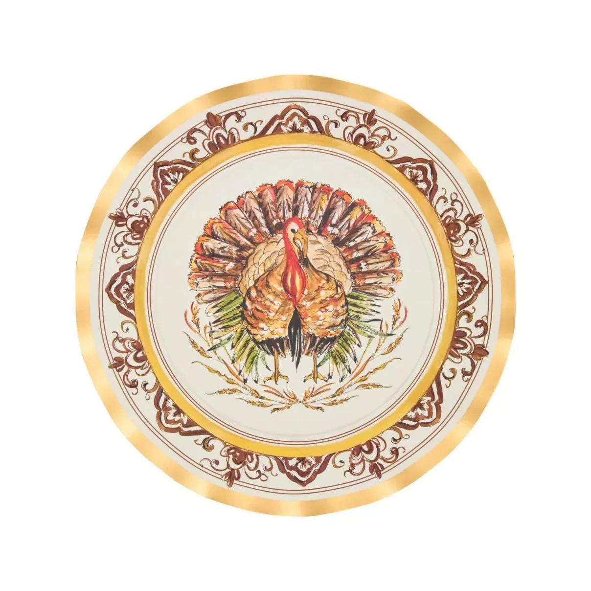 Sophistiplate Turkey & Gourds Wavy Dinner Plate