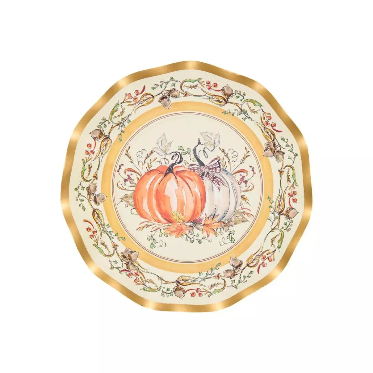 Sophistiplate Turkey & Gourds Wavy Salad Plate