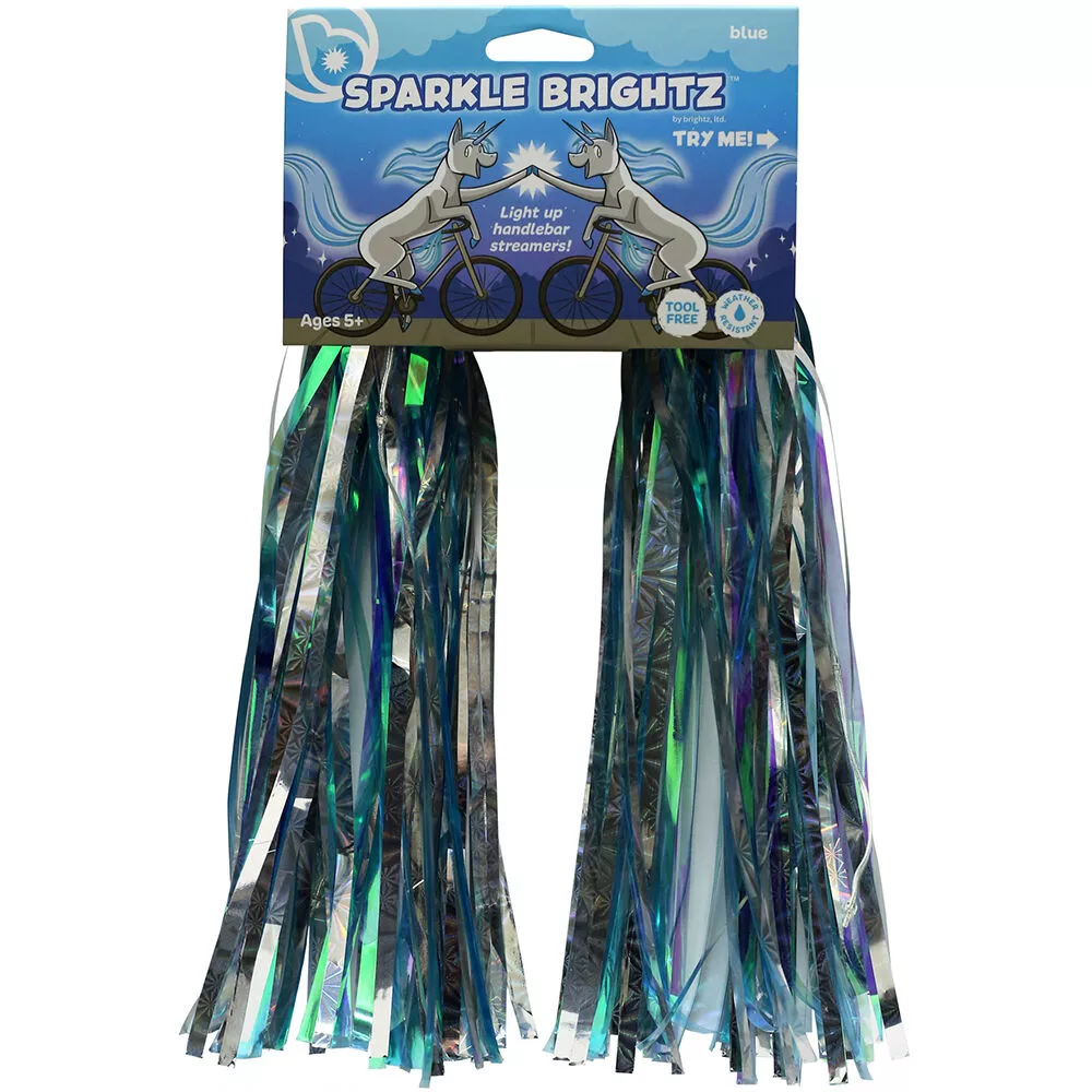 Sparkle Brightz Light-Up Handlebar Streamers, Blue