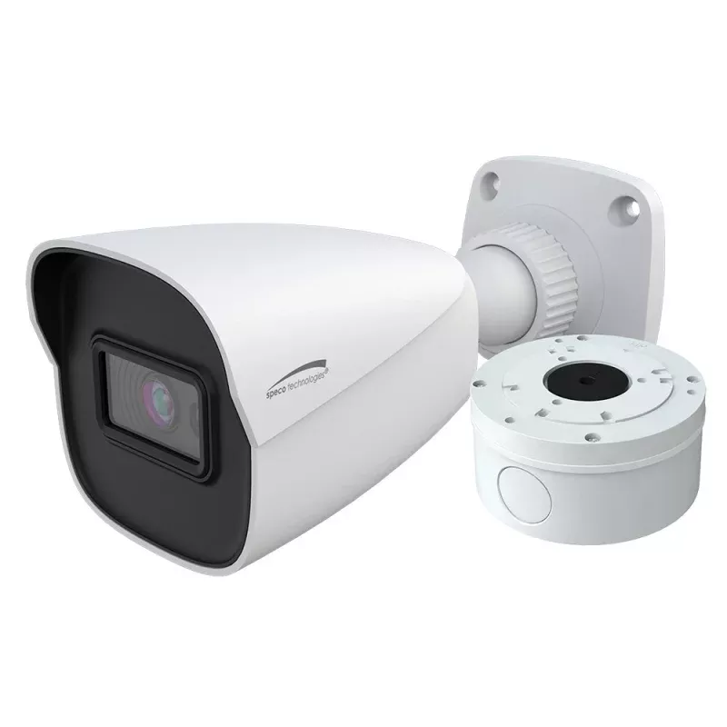 Speco 4MP H.265 AI Bullet IP IR Camera – 2.8mm LensJunction Box