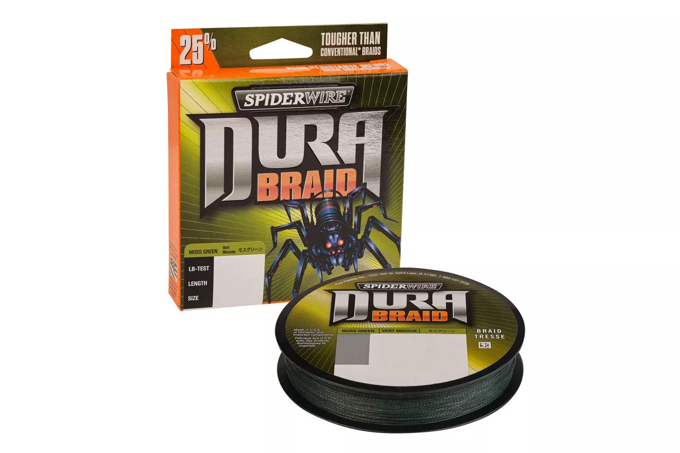 Spiderwire  Durabraid Filler Spool Moss Green 10 lb 150 yds