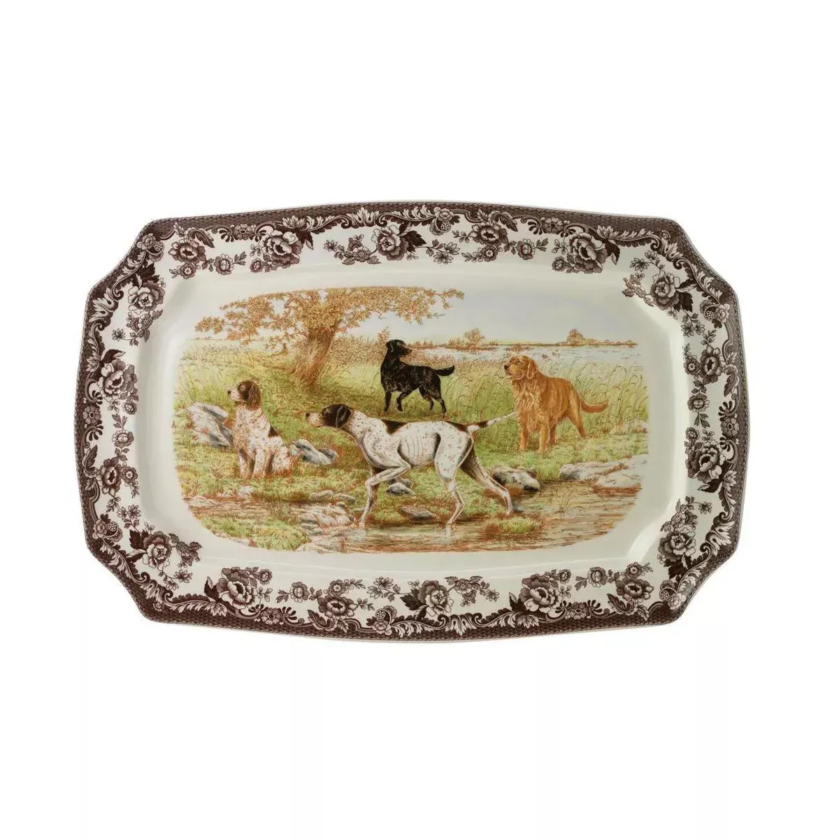 Spode Rectangular Hunting Dogs Platter