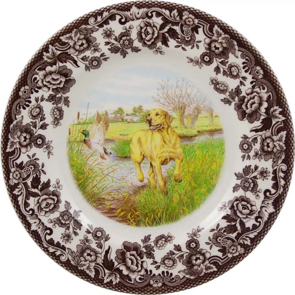 Spode Woodland Hunting Dog 8" Salad Plate