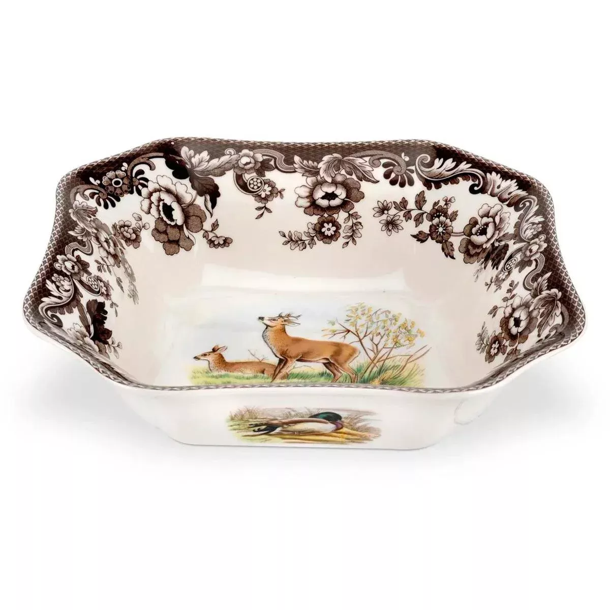 Spode Woodland Square Serving Bowl - Deer 9.5"