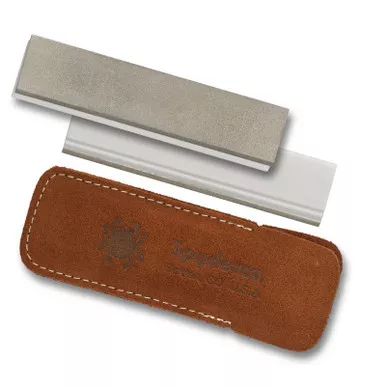 Spyderco 303FCBN2 Ceramic Knife Sharpening Double Stuff 2 Pocket Stone w/ Pouch, Cubic Born Nitride (CBN)/Fine