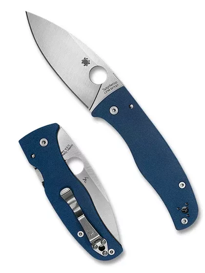 Spyderco Bodacious Cobalt Blue G-10 CPM-SPY27 Plainedge Folding Knife