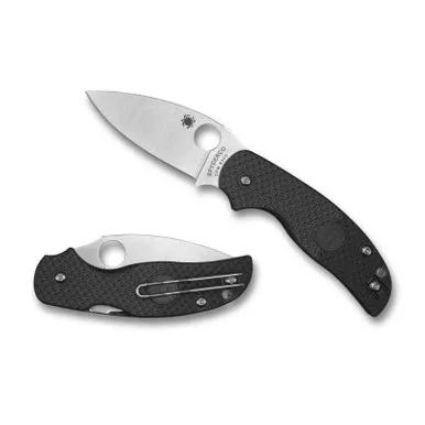 Spyderco C123PBK Sage 5 Lightweight Folding Knife 3.00" CPM S30V Plain Edge Blade, Black FRN Handle