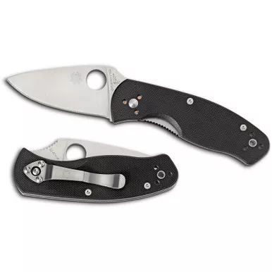 Spyderco C136GP Persistence Folding Knife 2.77" 8Cr13MoV Plain Edge Blade, Black G-10 Handle