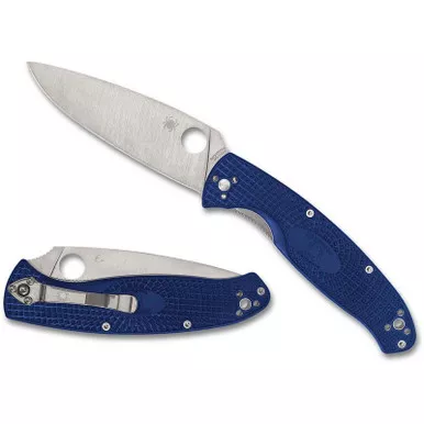 Spyderco C142PBL Resilience Lightweight Folding Knife 4.20" CPM-S35VN Plain Edge Blade, Blue FRN Handle