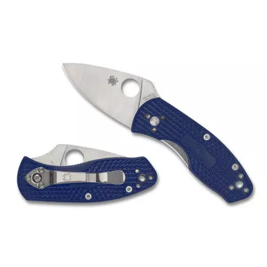 Spyderco C148SBL Ambitious Lightweight Folding Knife 2.31" CPM S35VN Serrated Edge Blade, Blue FRN Handle