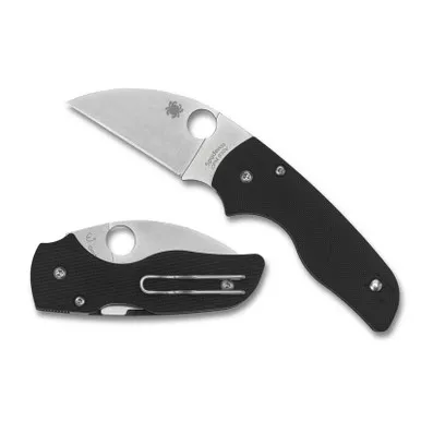 Spyderco C230GPWC Lil' Native Folding Knife 2.45" CPM-S30V Wharncliffe Plain Edge Blade, Black G-10 Handle