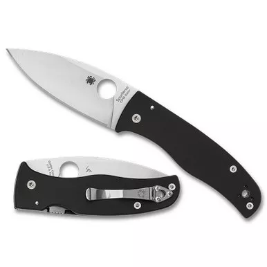 Spyderco C263GP Bodacious Folding Knife 3.66" CPM S30V Plain Edge Blade, Black G-10 Handle