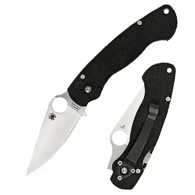 Spyderco C81GP2 Para-Military2 Folding Knife 3.4" Flat Plain G10 Black