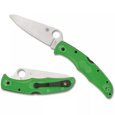 Spyderco C91FPGR2 Pacific Salt 2 Folding Knife 3.78" LC200N Plain Edge Blade, Green FRN Handle