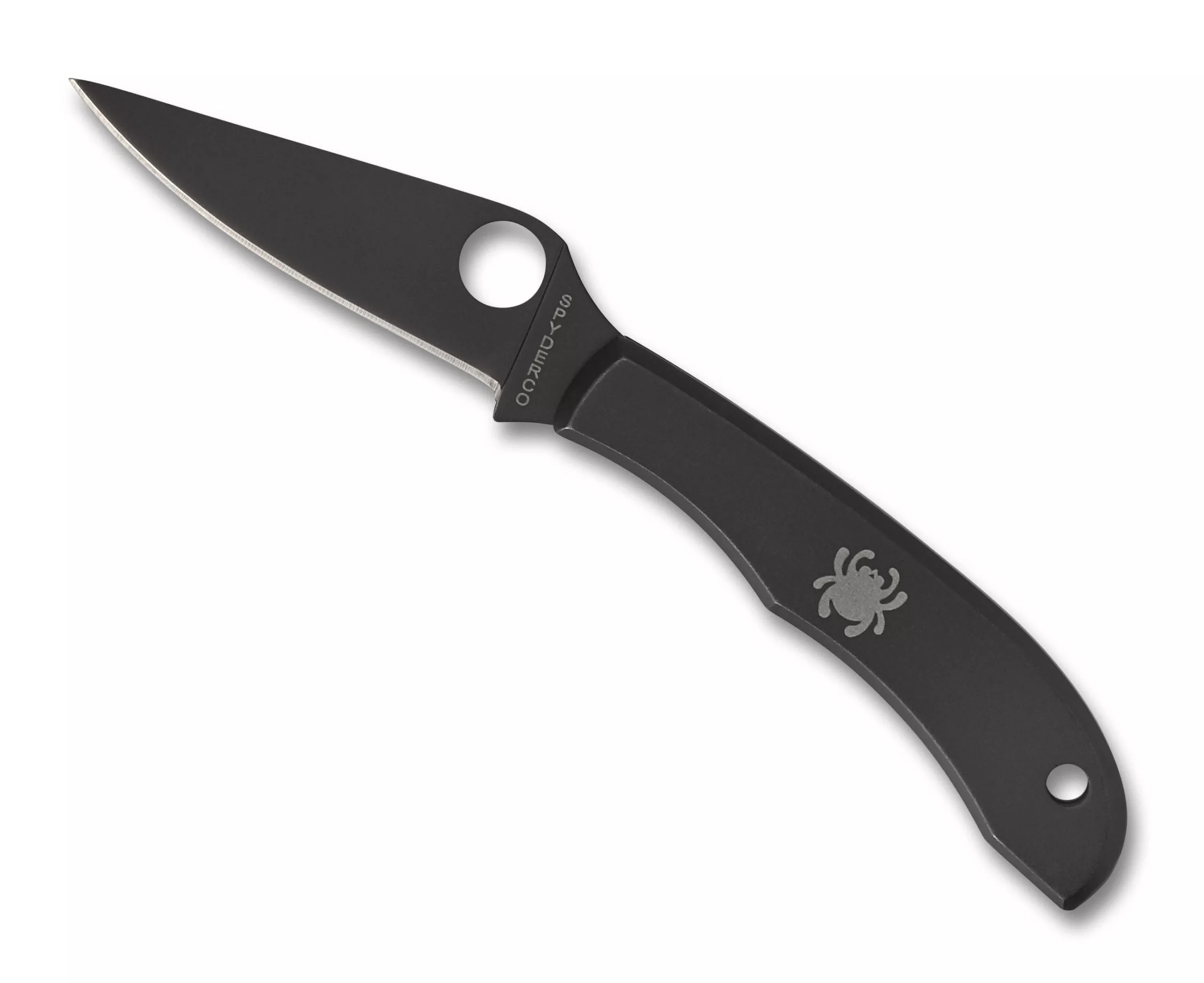 Spyderco HoneyBee Micro-Size Folding Knife 1.67″ Black Oxide Plain Blade and Stainless Steel Handles W/ Clip