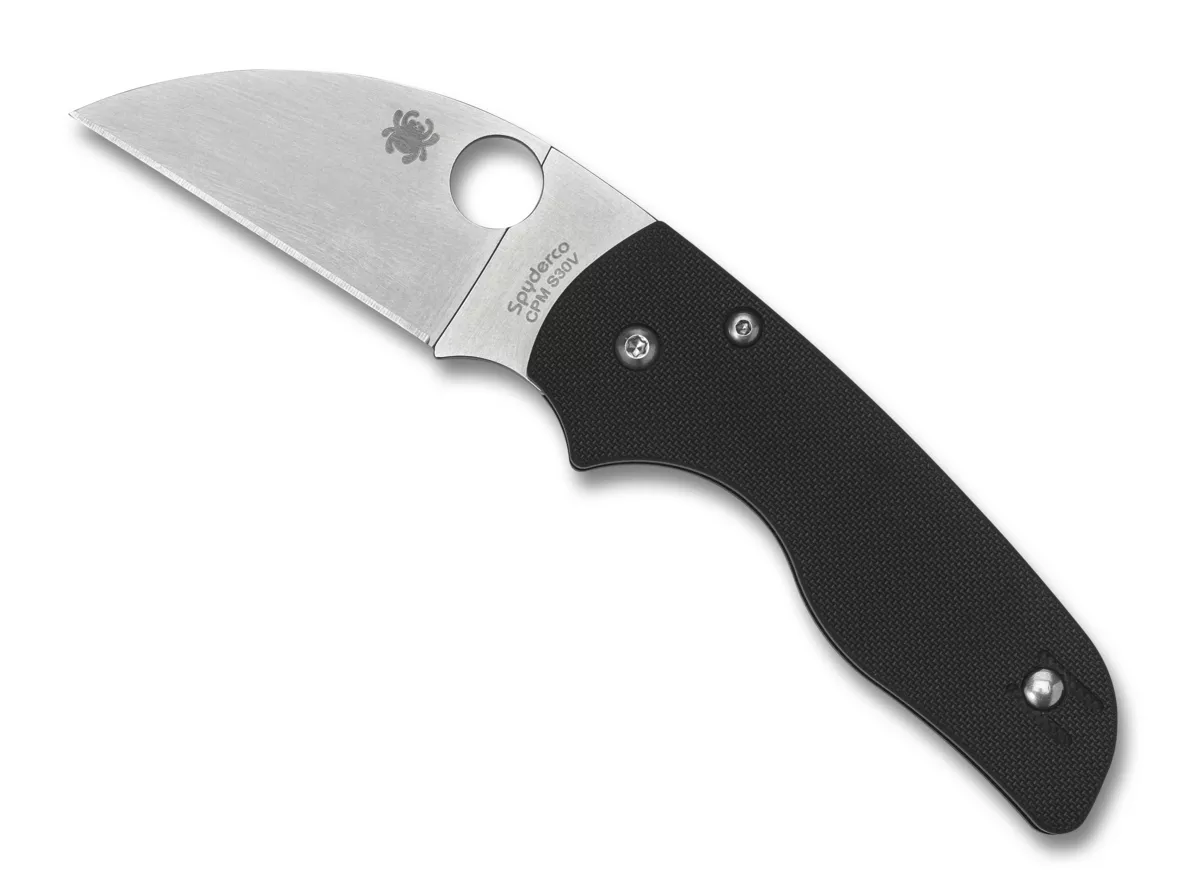 Spyderco Lil’ Native Folding Knife, 2.44″ CPM-S30V Wharncliffe Plain Blade, Black G10 Handles W/Clip