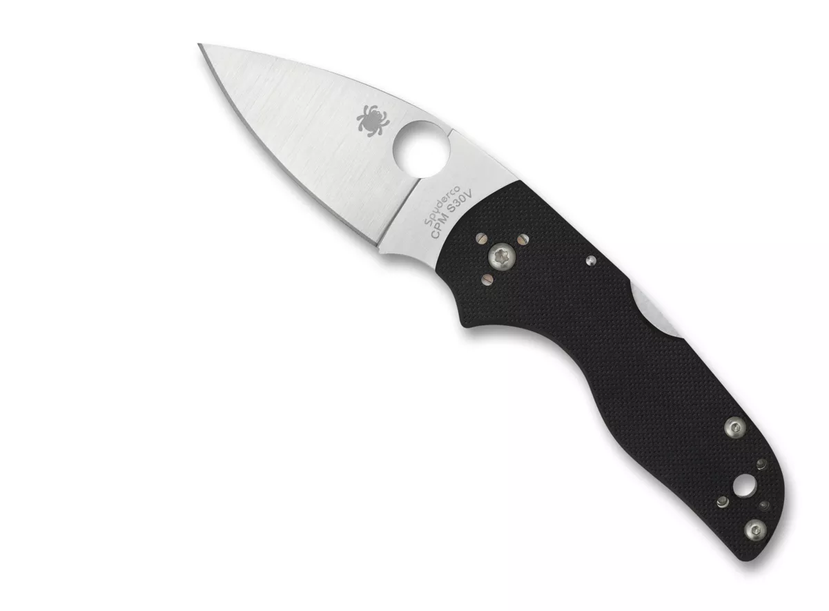 Spyderco Lil’ Native Lockback Folding Knife 2.47″ CPM-S30V Satin Plain Blade, Black G10 Handles