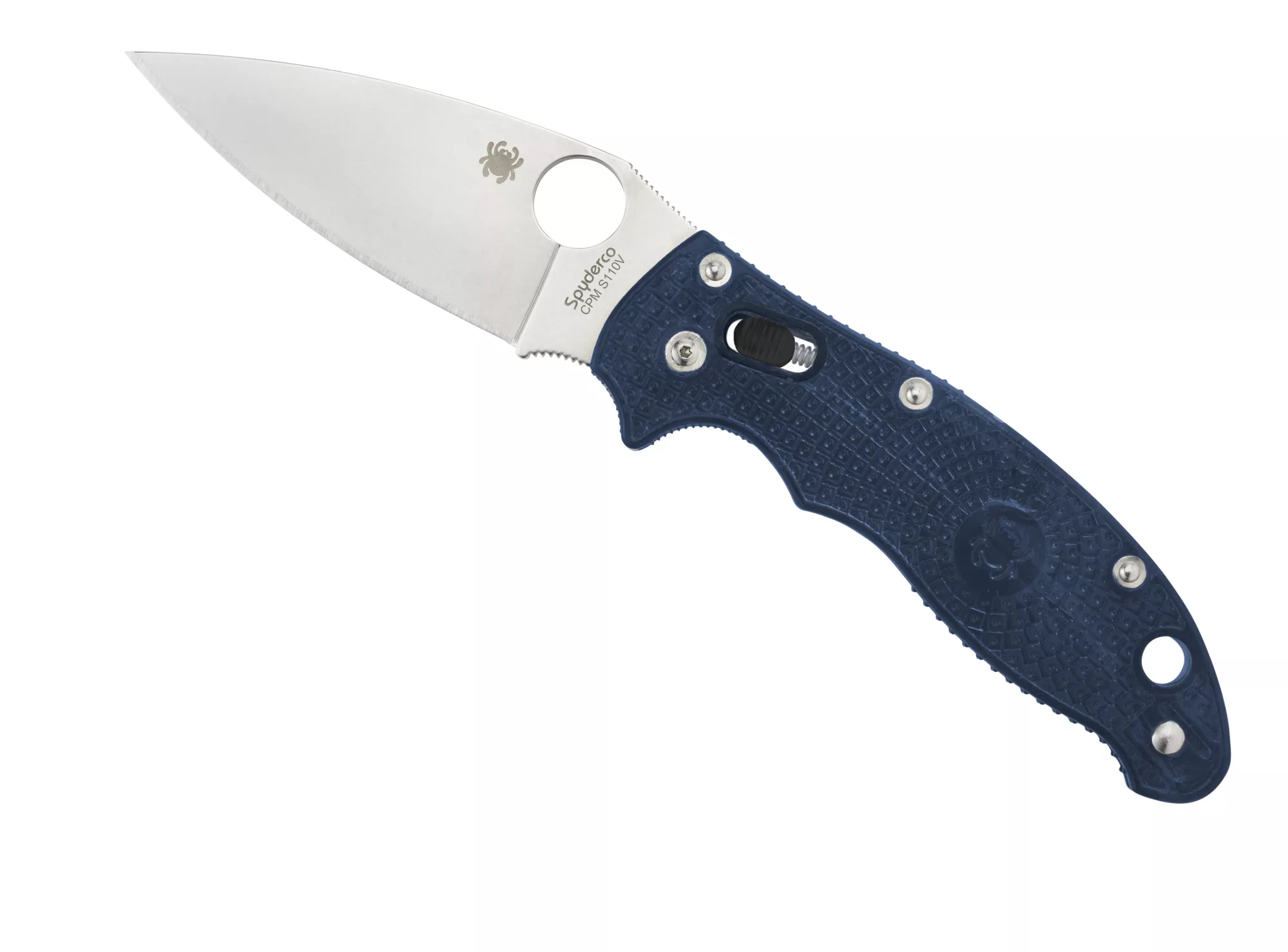 Spyderco Manix 2 Lightweight Folding Knife 3.37″ Satin Plain S110V Blade, Dark Blue FRN Handles W/ Clip