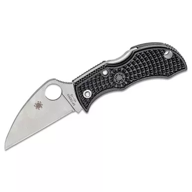 Spyderco MBKWP Manbug Lightweight Folding Knife Wharncliffe 1.91" VG-10 Plain Edge Blade, Black FRN Handle