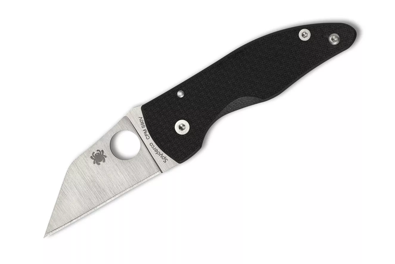 Spyderco MicroJimbo Compression Lock Folding Knife, 2.45″ CPM-S90V Satin Plain Blade, Peel-Ply Carbon Fiber Handles W/Clip (Sprint Run)