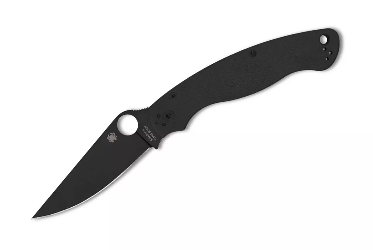 Spyderco Military 2 Compression Lock Folding Knife, 4″ S30V Black Plain Blade, Black G10 Handles W/Clip