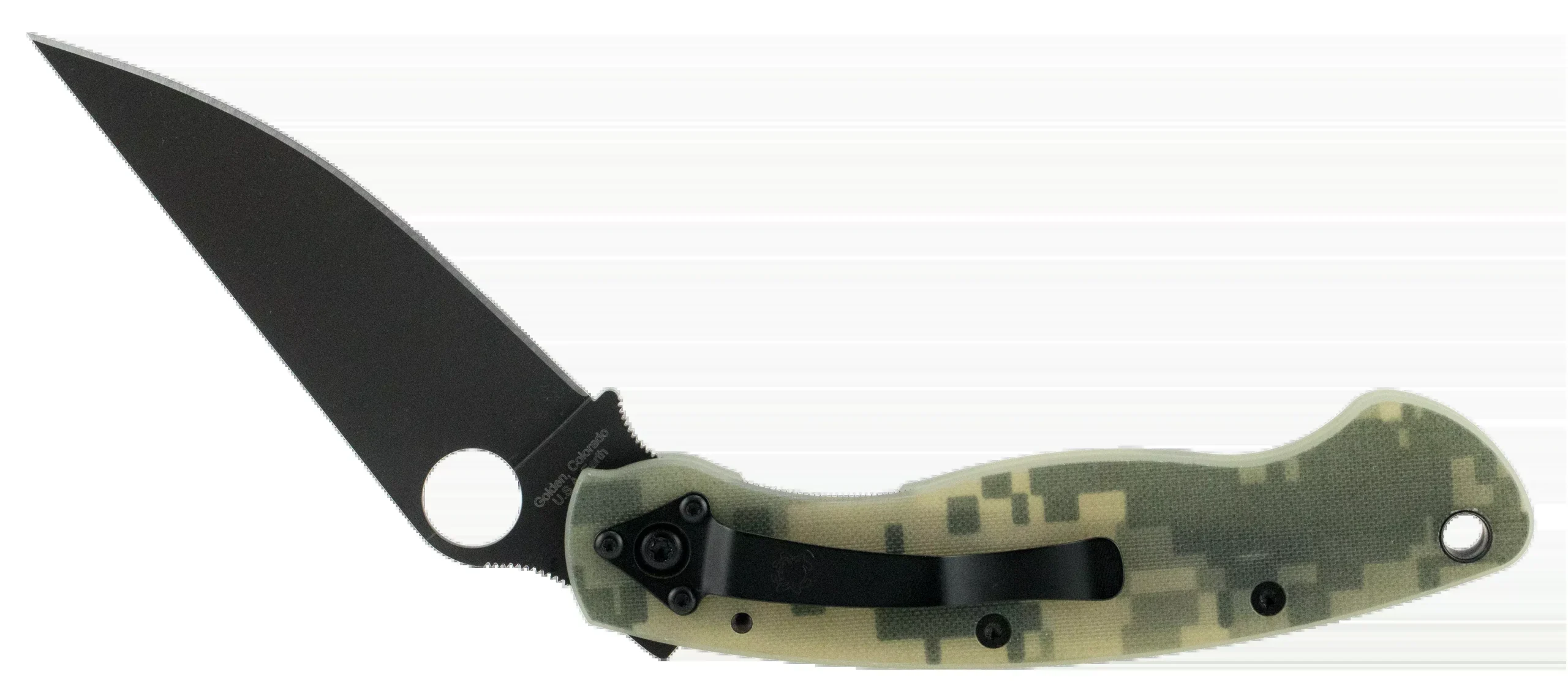 Spyderco Military Model Folding Knife, G-10 Handle, 4-inch Modified Clip Point, Liner Lock, C36GPDBL