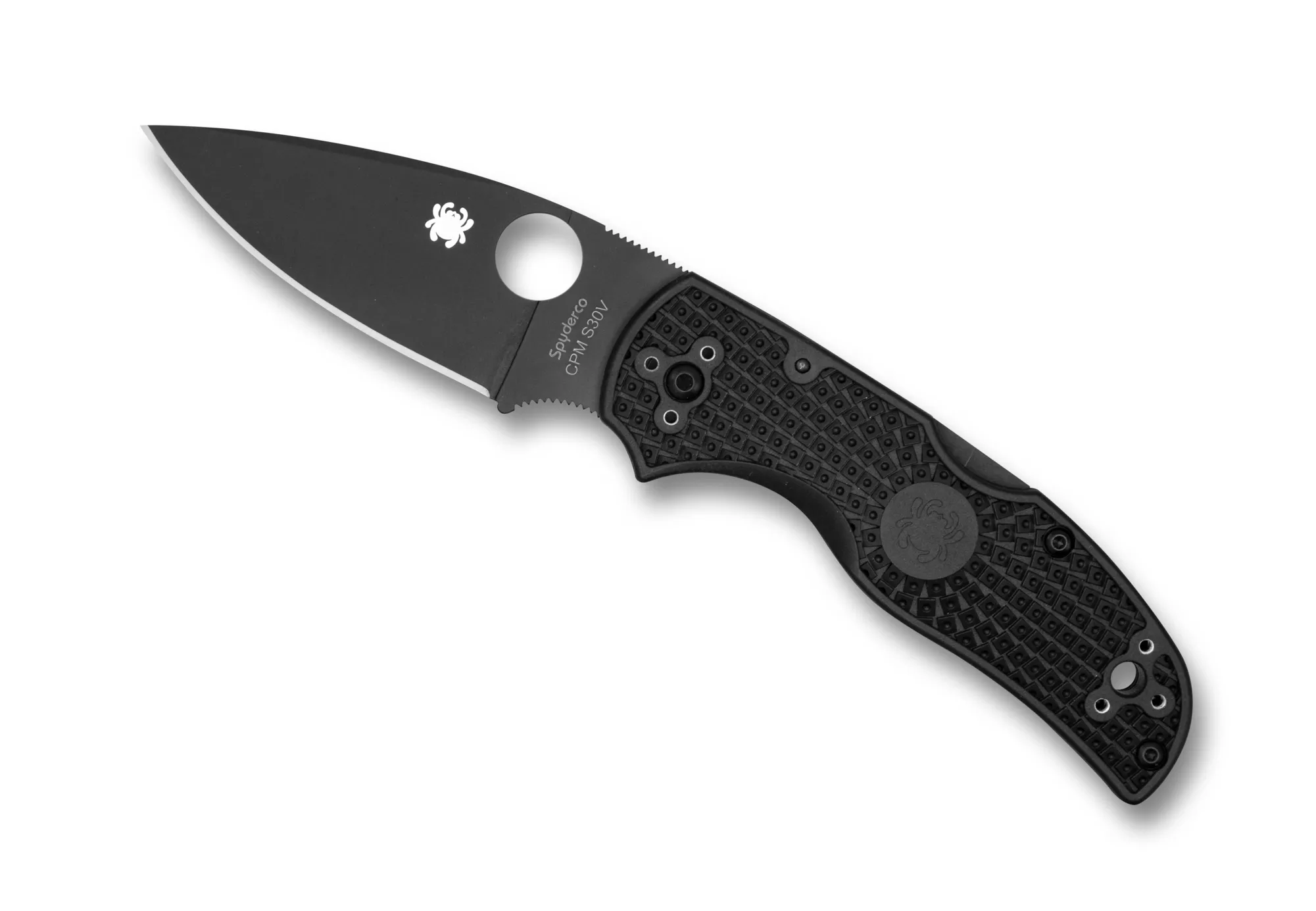 Spyderco Native 5 Folding Knife 3″ S30V Black Plain Blade, Black FRN Handles W/ Clip
