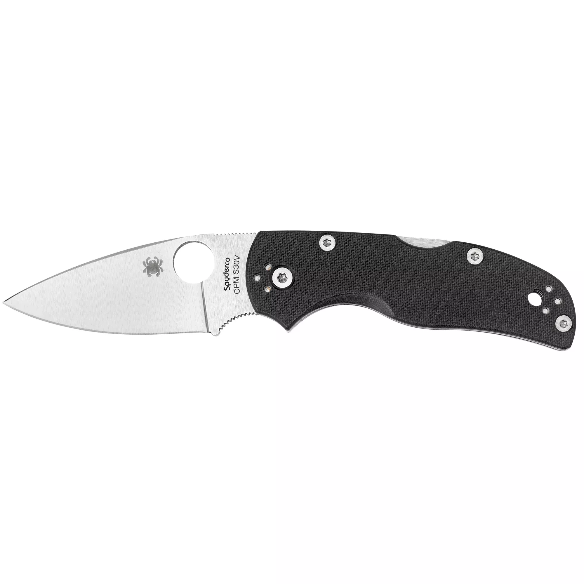 Spyderco Native 5 Folding Knife, CPM S30V Satin Blade, Black G-10 Handle, Lockback – C41GP5