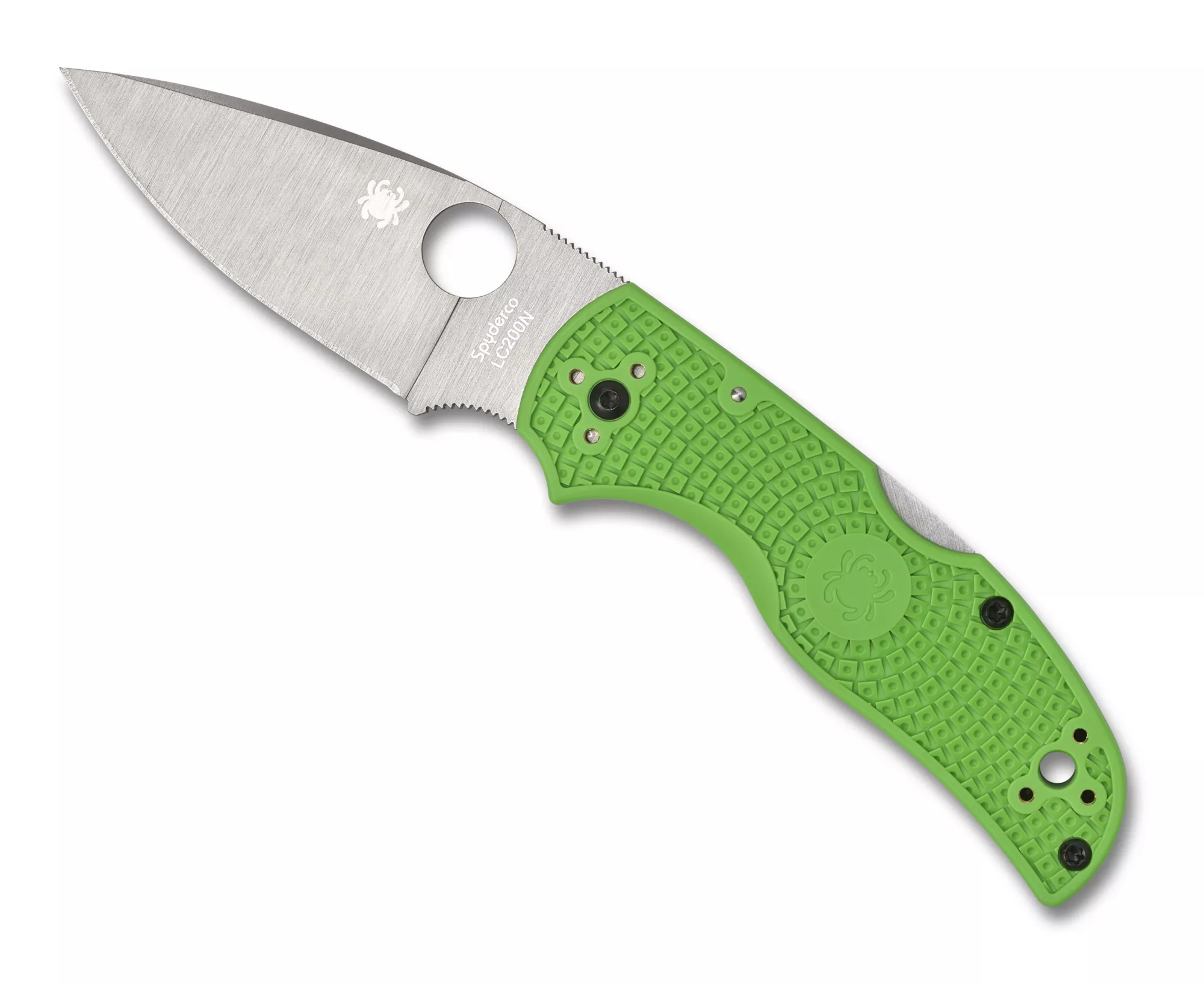 Spyderco Native 5 Salt Folding Knife, 2.95″ LC200N Plain Blade, Green FRN Handles