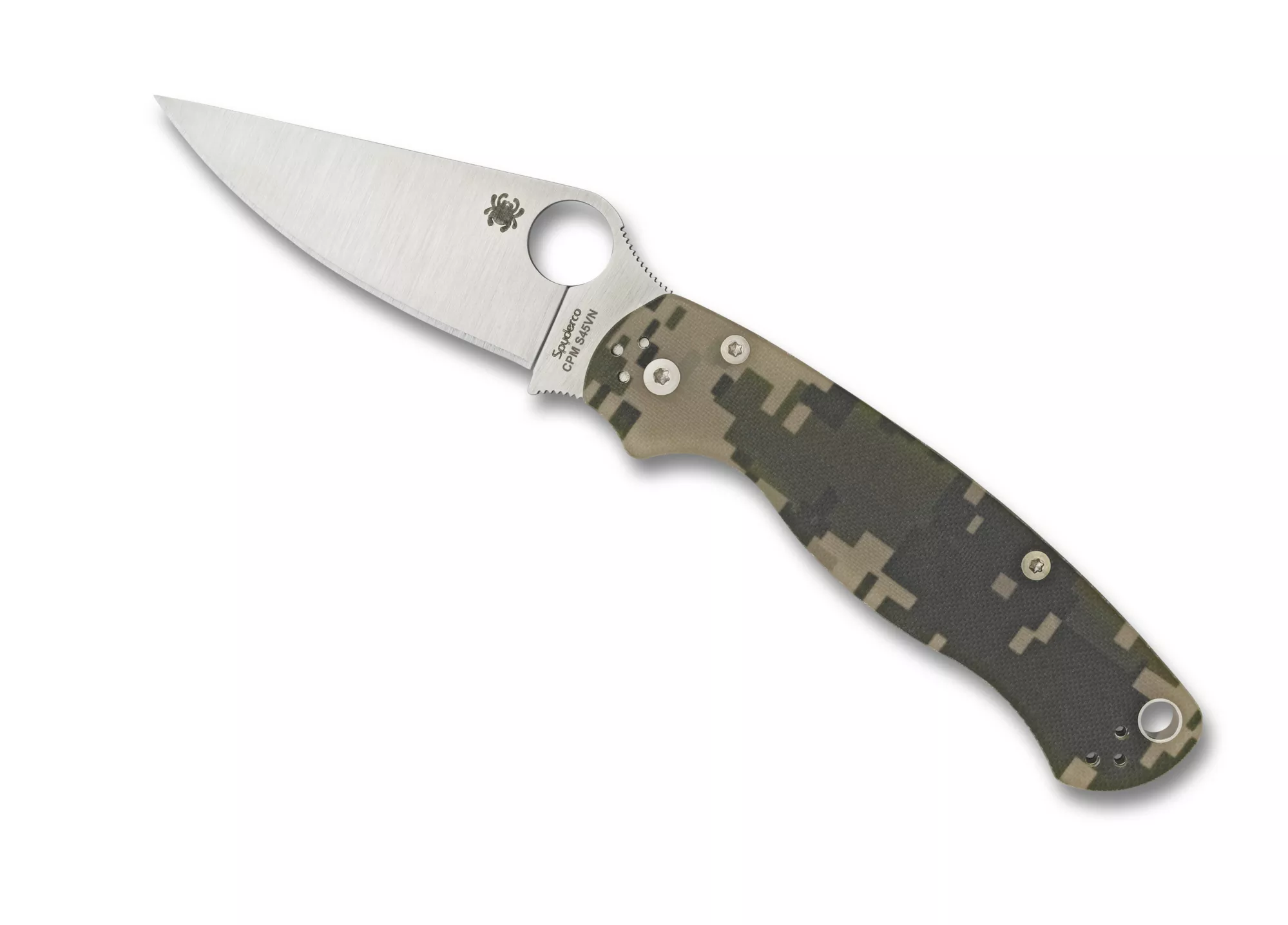 Spyderco Para 2 Folding Knife 3-7/16″ S45VN Satin Blade, Digital Camo Handles W/ Clip