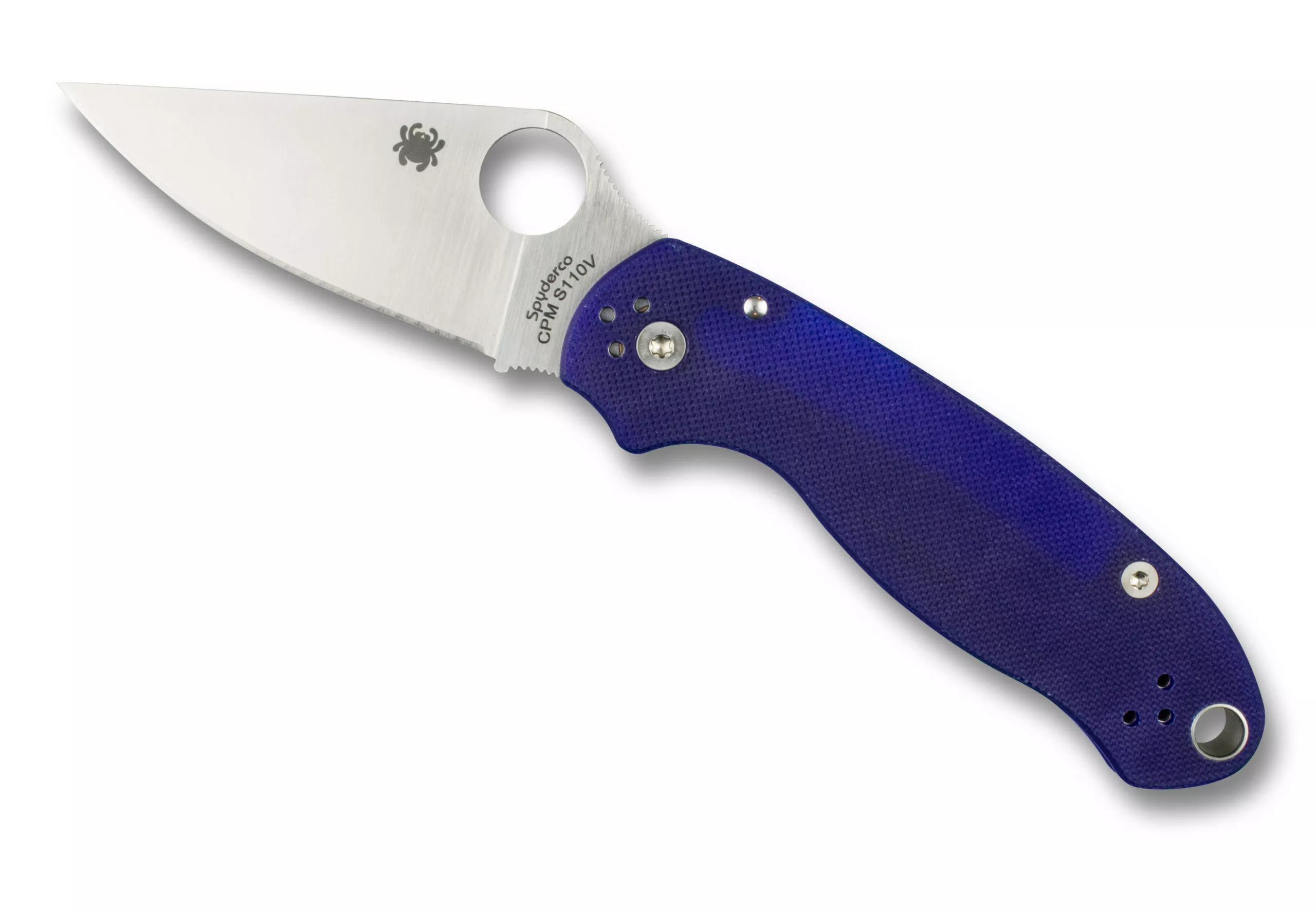 Spyderco Para 3 Folding Knife 3″ S110V Satin Plain Blade, Blurple G10 Handles (Paramilitary 3) W/ Clip
