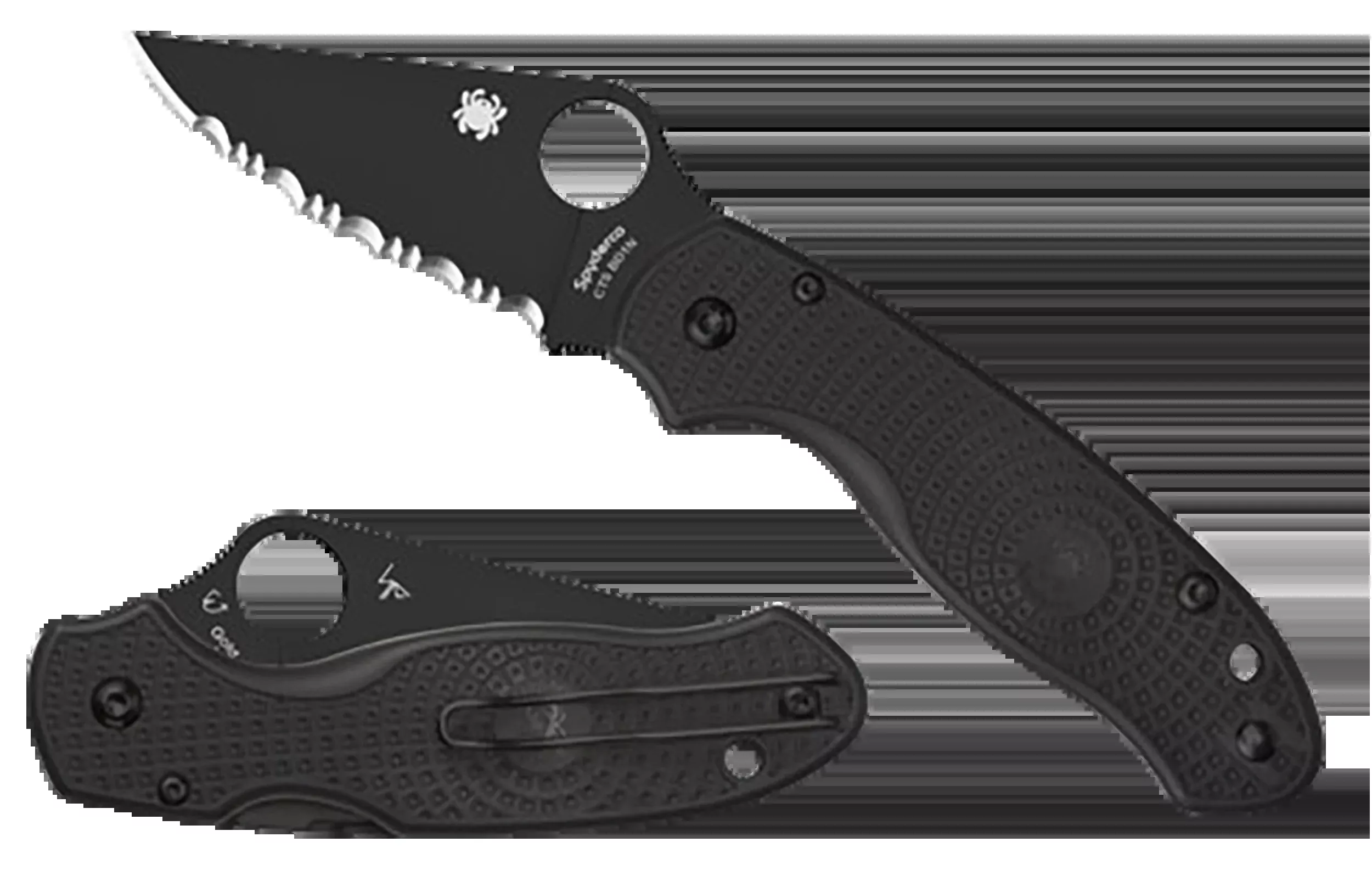 Spyderco Para 3 Lightweight Folding Knife, Black DLC CTS BD1N Blade, Compression Lock – C223PBBK