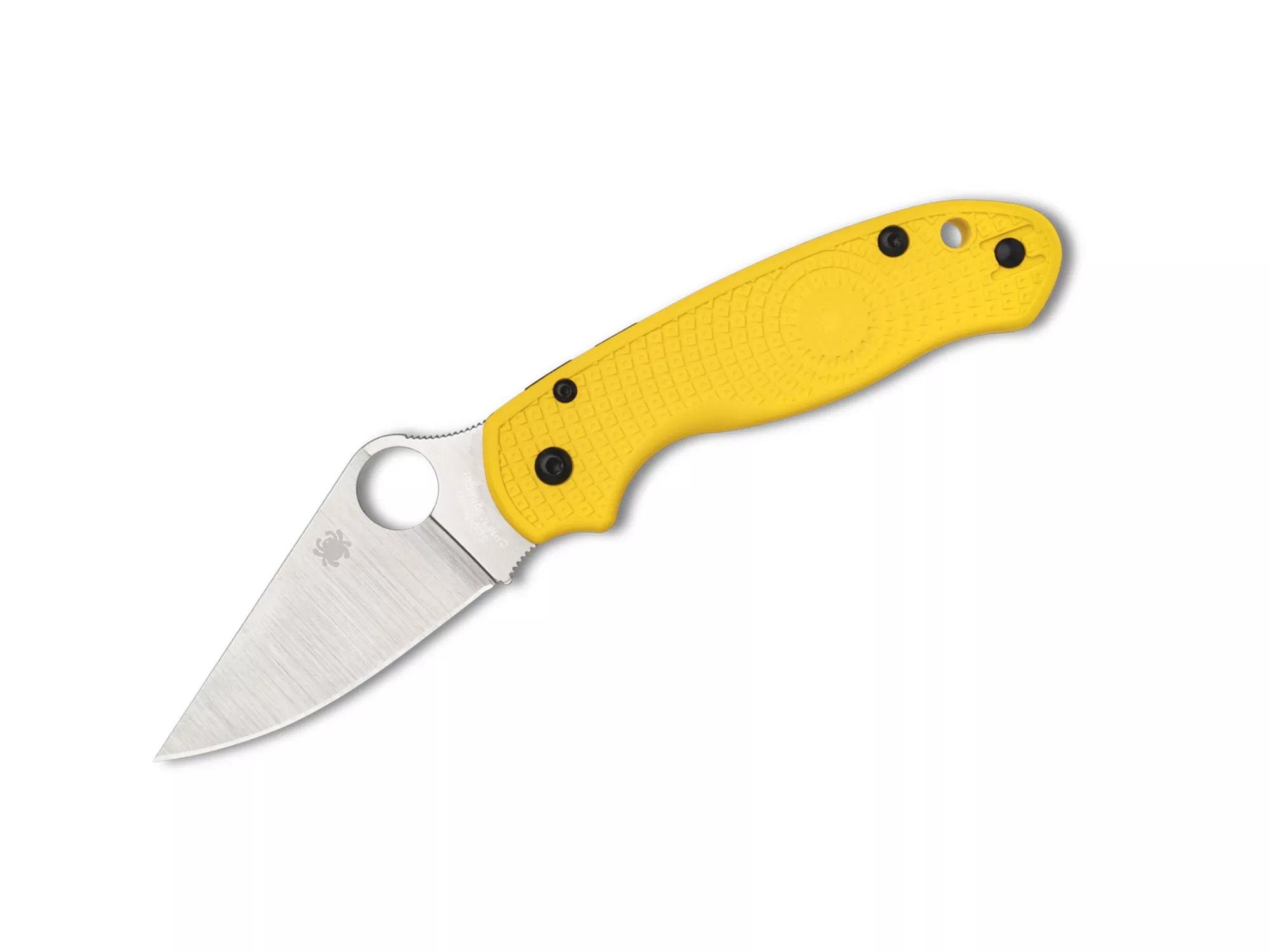 Spyderco Para 3 Salt Lightweight Folding Knife, 3″ CPM-MagnaCut Plain Blade, Yellow FRN Handles W/Clip