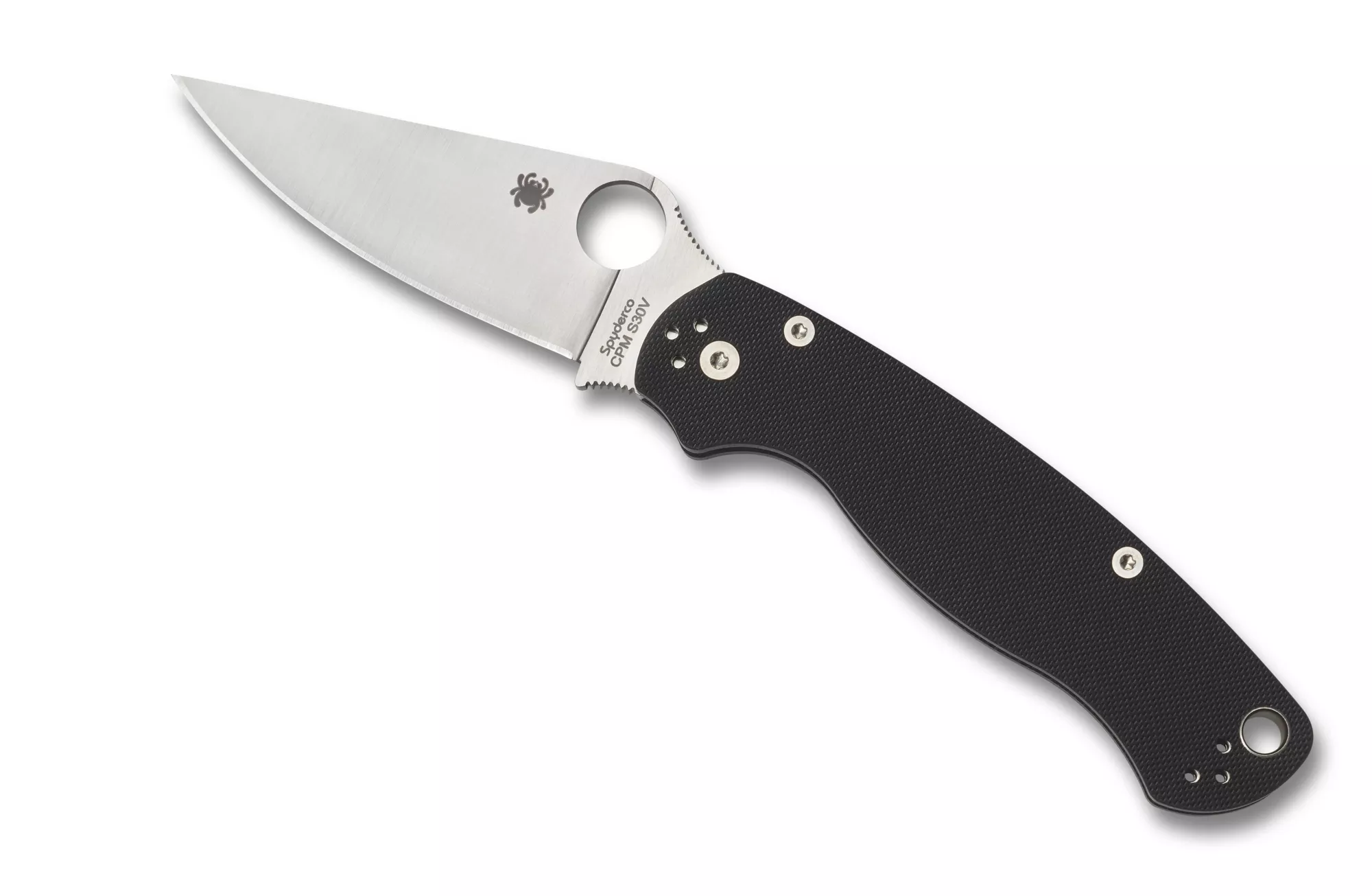 Spyderco Paramilitary 2 Folding Knife 3.42″ S45VN Satin Plain Blade, Black G10 Handles W/ Clip