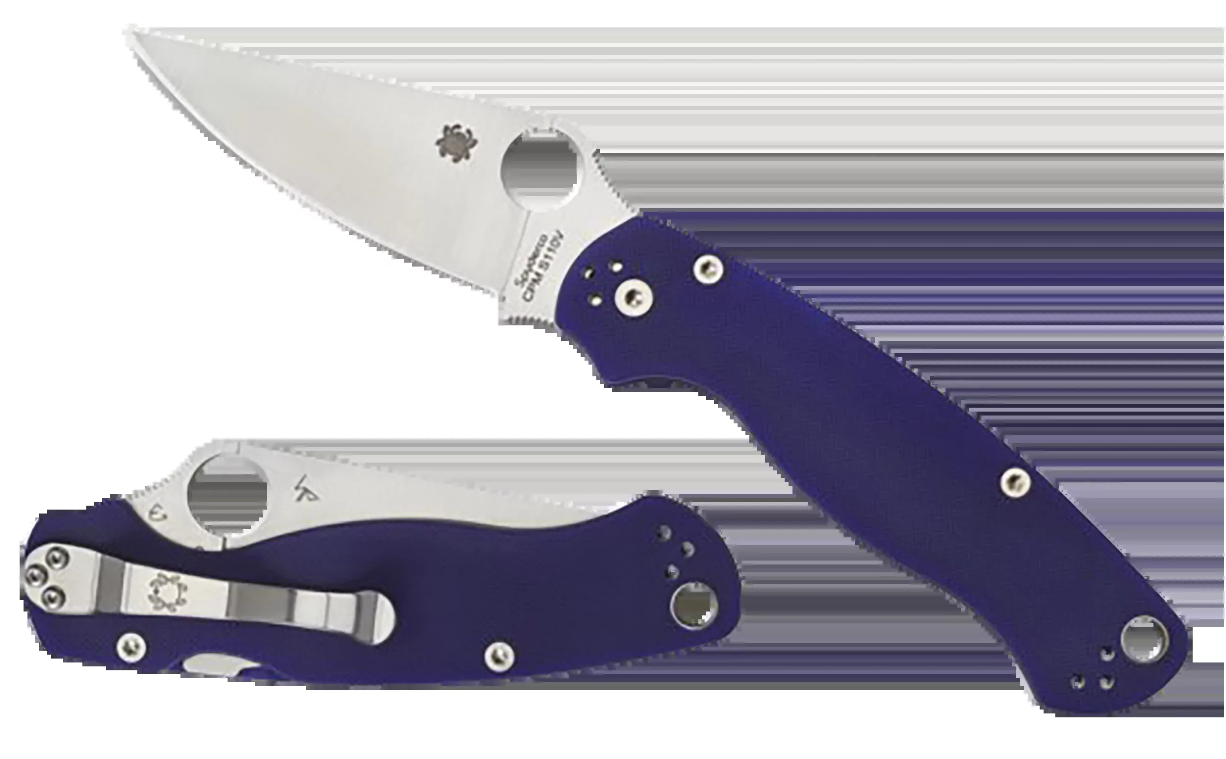 Spyderco Paramilitary 2 Folding Knife with CPM S110V Satin Blade, Dark Blue G-10 Handle – C81GPDBL2