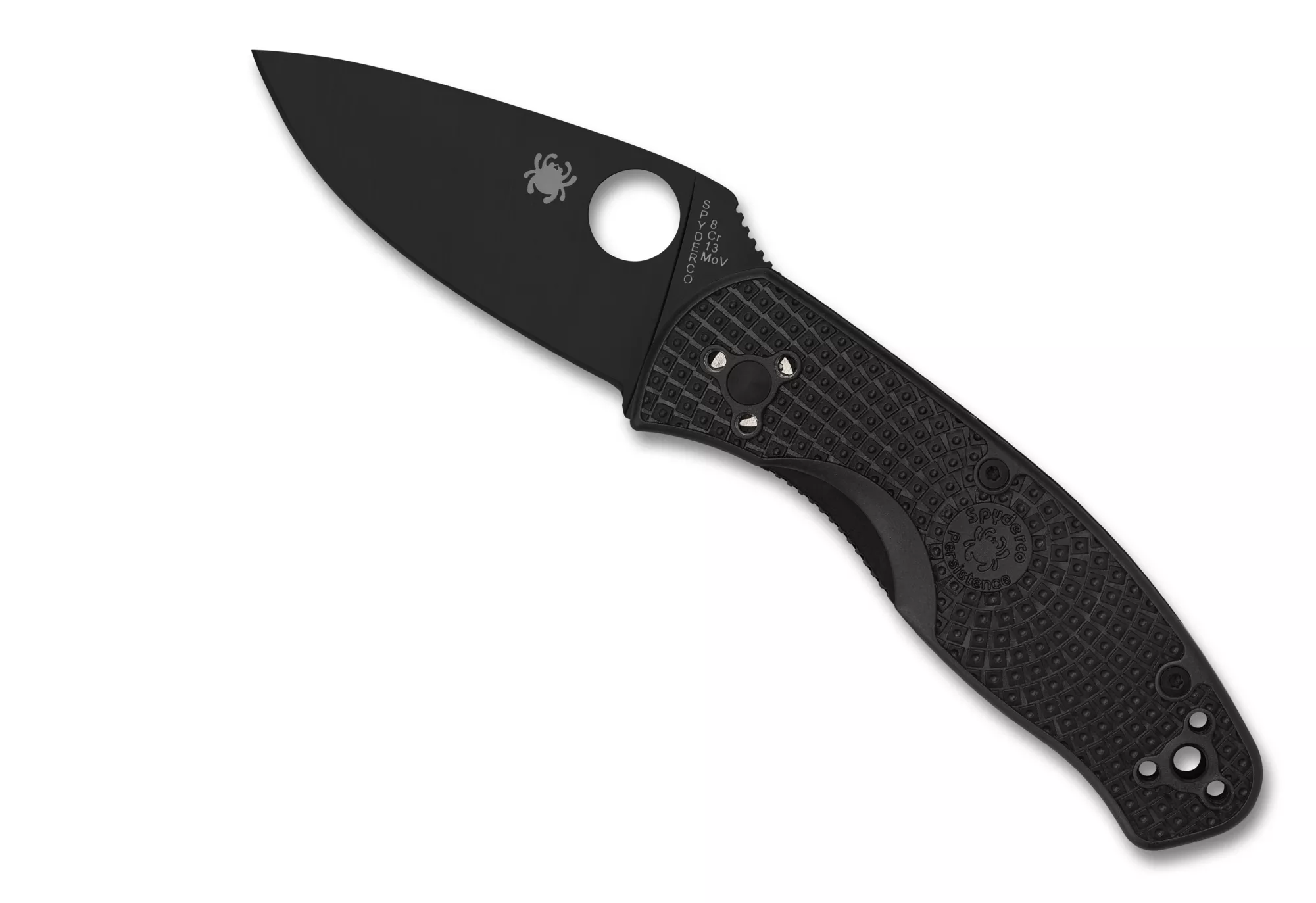 Spyderco Persistence Lightweight Folding Knife 2.77″ Black Plain Blade Black FRN Scales W/Clip