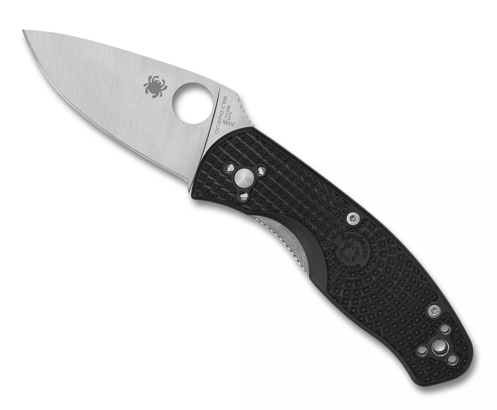 Spyderco Persistence Lightweight Folding Knife 2.77″Plain Blade Black FRN Scales W/ Clip
