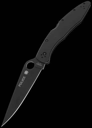 Spyderco Police Black Plain Folding Knife