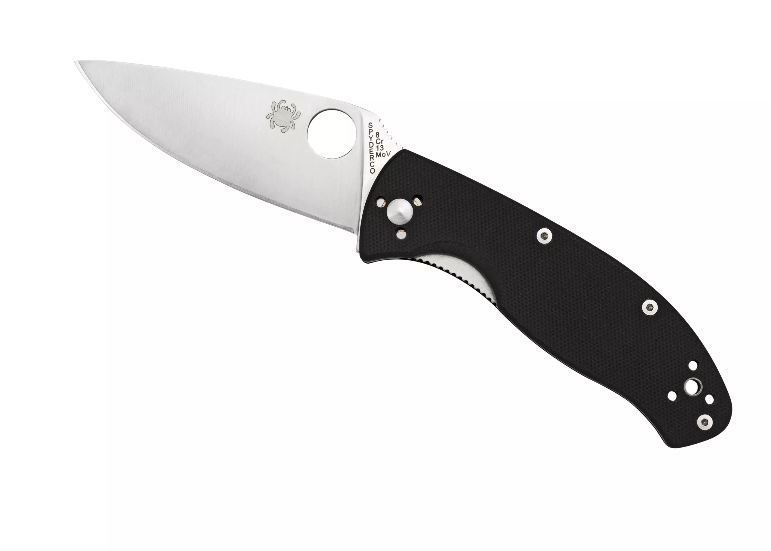 Spyderco Tenacious Folding Knife 3-3/8″ Satin Plain Blade, Black G10 Handles W/ Clip