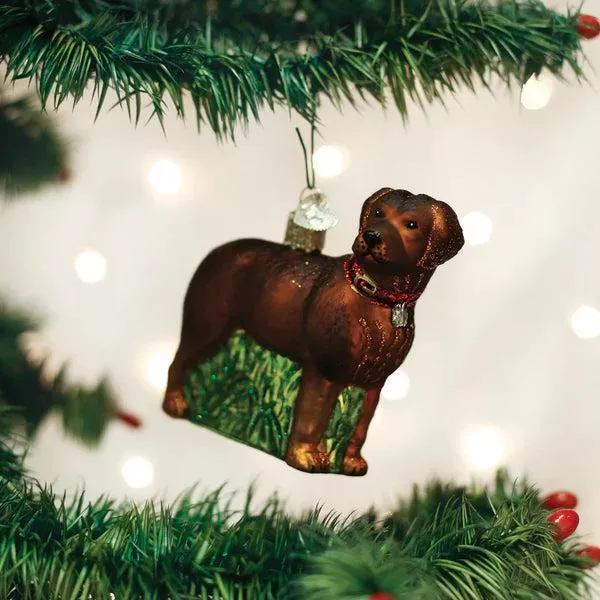 Standing Chocolate Labrador Ornament