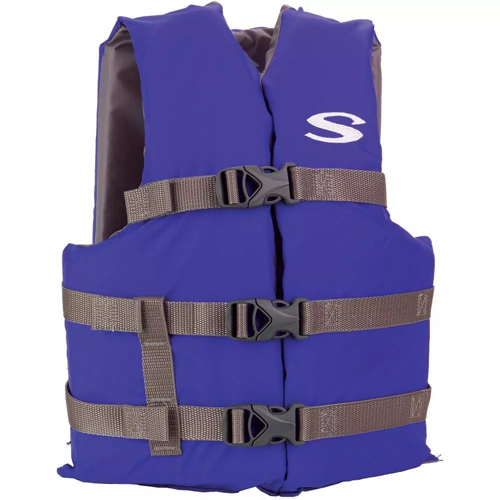 Stearns Youth Classic Vest Life Jacket – 50-90lbs – Blue/Grey
