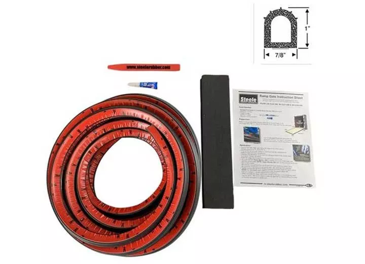 Steele Rubber Products Ribbed Hollow Bulb Seal Ramp Gate Kit – 35 Ft• 99-4444-283