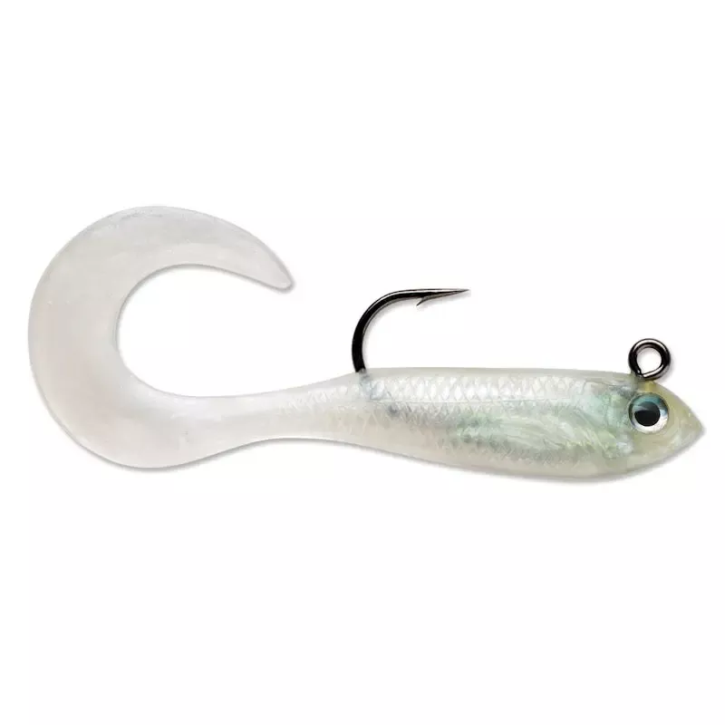 Storm WildEye Curl Tail Minnow 2″ Pearl 1/16 oz.