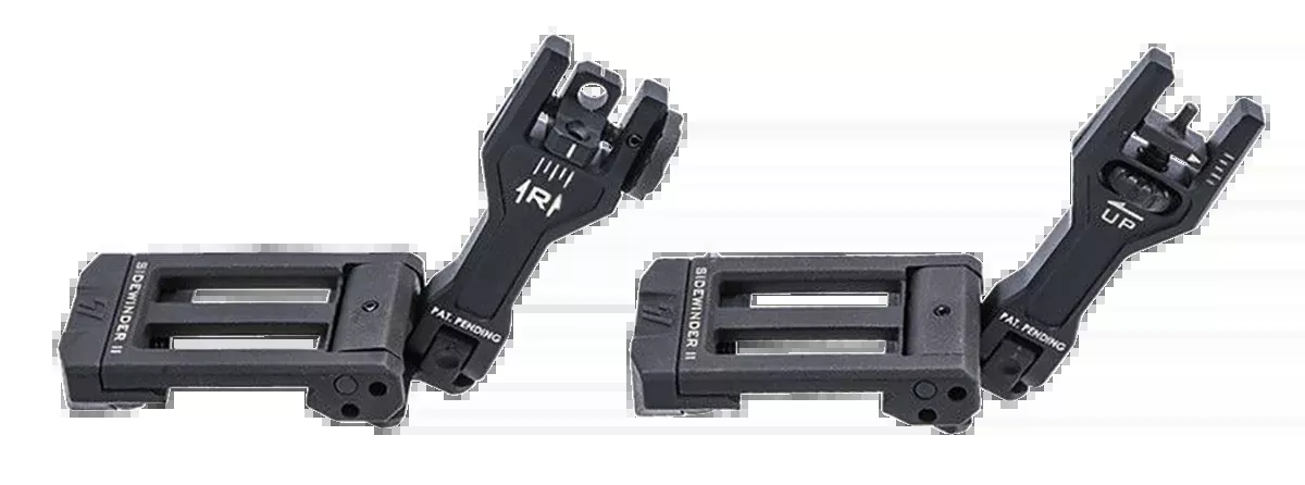 Strike Industries Sidewinder II Backup Iron Sights, 45-Degree Offset, Black, Picatinny Mount SIDEWINDERIIBK