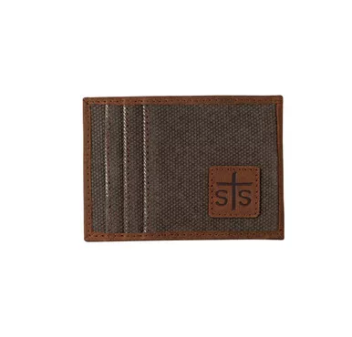 STS Foreman Dark Canvas Money Clip Card Wallet (61189)