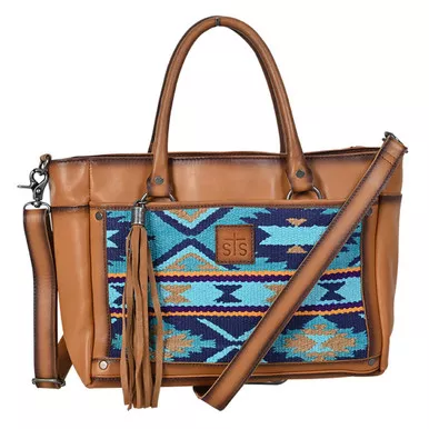 STS Mojave Sky Multi-Blue Aztec Satchel (STS31840)
