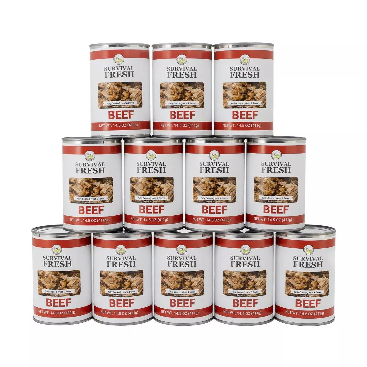 Survival Fresh Meats - Beef Canned Meat 14.5 oz Cans - Case of 12
