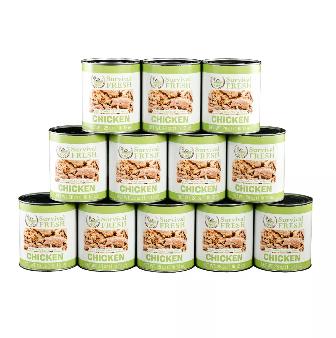 Survival Fresh Meats - Chicken Canned Meat 28 oz Cans - Case of 12